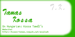 tamas kossa business card